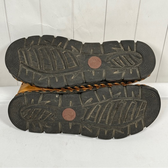 Brown Distressed Leather Outdoor Traveler Lace Up Shoes Indie Casual Men 45/11.5 - Picture 7 of 8